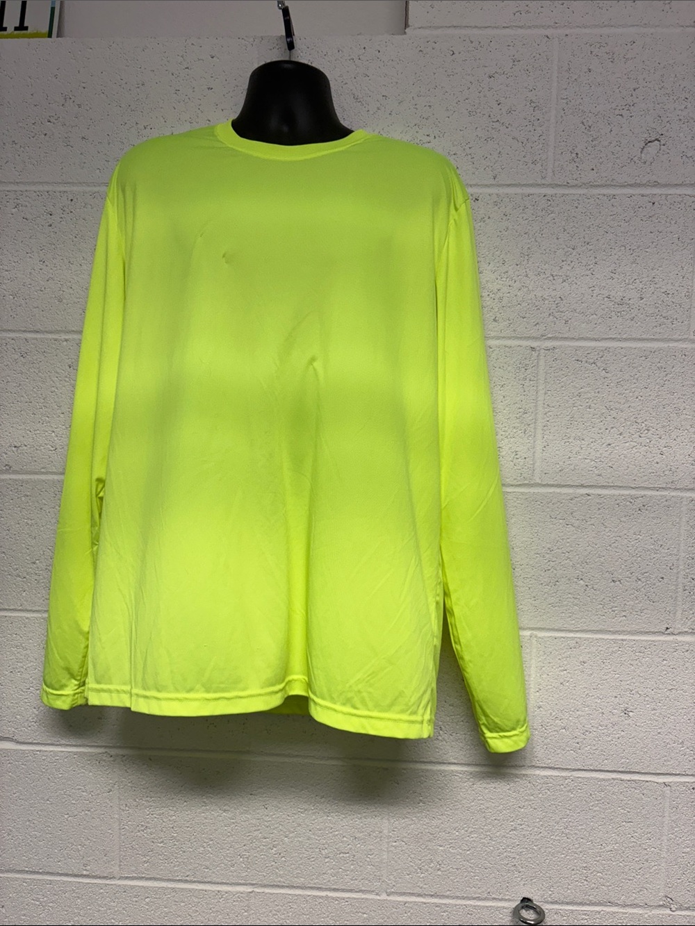 High-Visibility Neon Yellow Long-Sleeve Men's Shirt